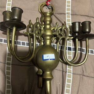Vintage Brass Wall Sconce Candle Holder